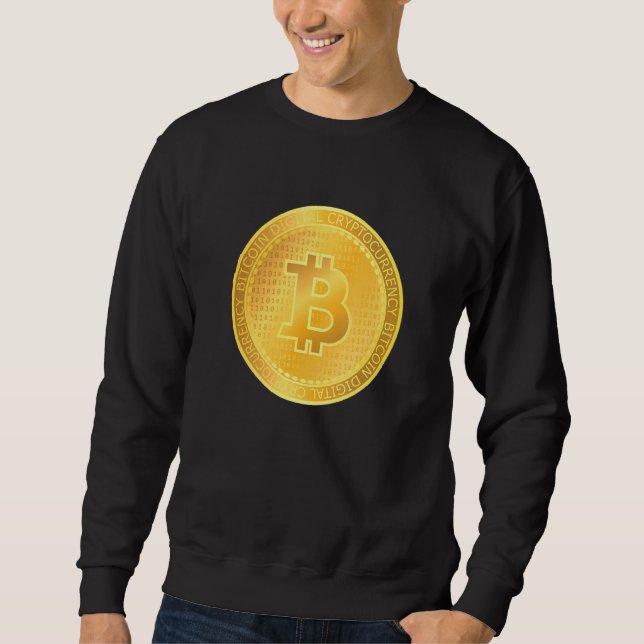 Bitcoin Cryptocurrency Trader Crypto Blockchain Bt Lång Ärmad Tröja (Framsida)