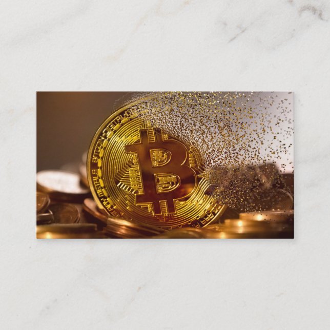 Bitcoin Cryptocurrency Visitkort (Framsida)