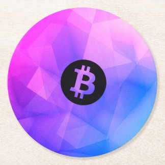 Bitcoin Crystal Underlägg Papper Rund