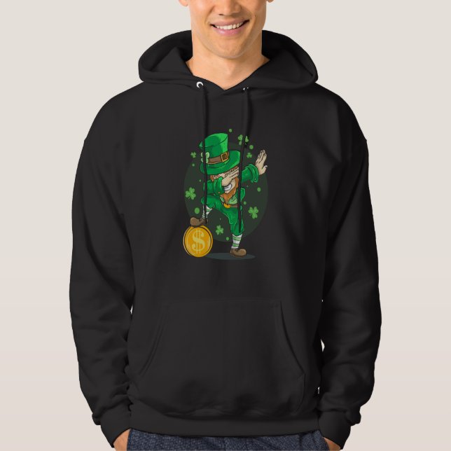 BITCOIN DABBING LEPRECHAUN BITCOIN ST PATRICK'S DA HOODIE (Framsida)