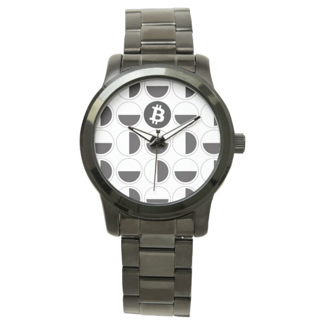 Bitcoin Designer Black & White Armbandsur (Framsida)