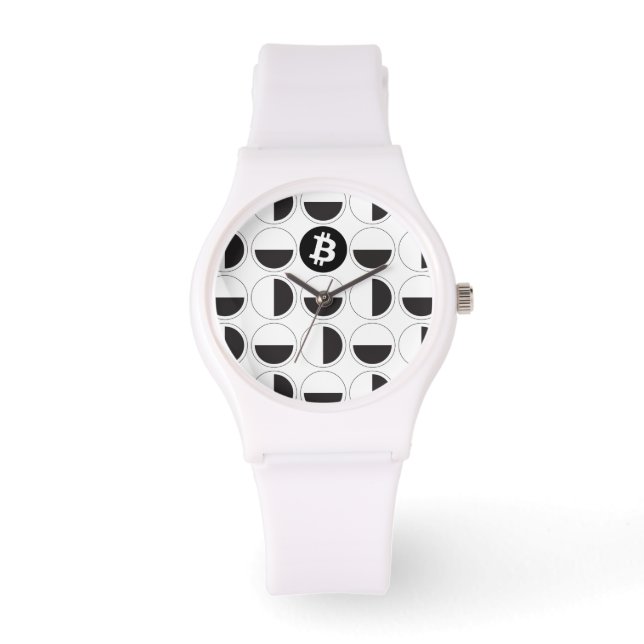 Bitcoin Designer Black & White Armbandsur (Framsida)