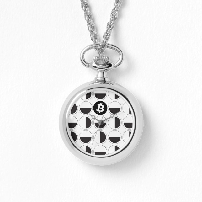 Bitcoin Designer Black & White Armbandsur (Framsida)