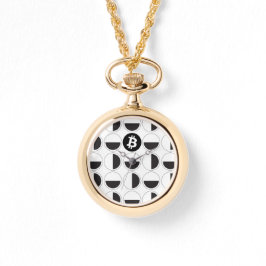 Bitcoin Designer Black & White Armbandsur