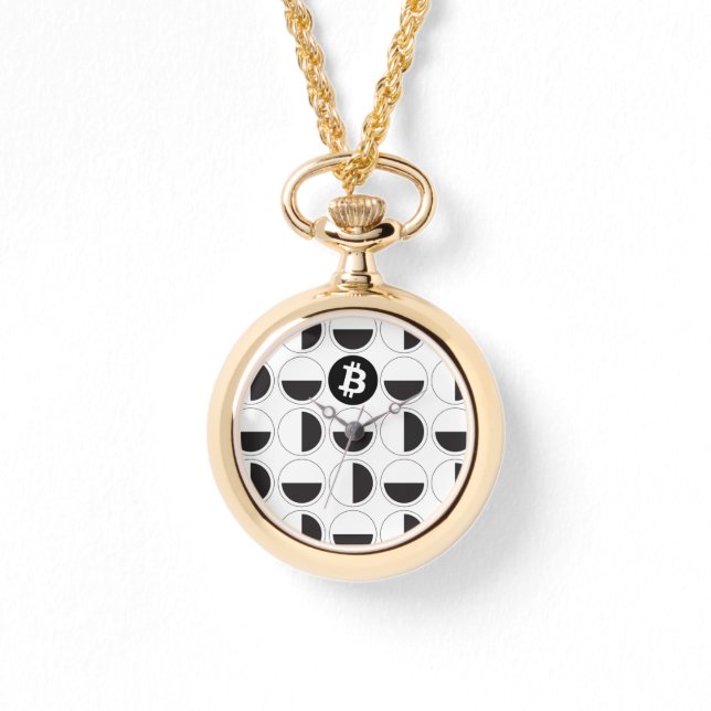 Bitcoin Designer Black & White Armbandsur (Framsida)