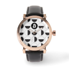 Bitcoin Designer Black & White Armbandsur