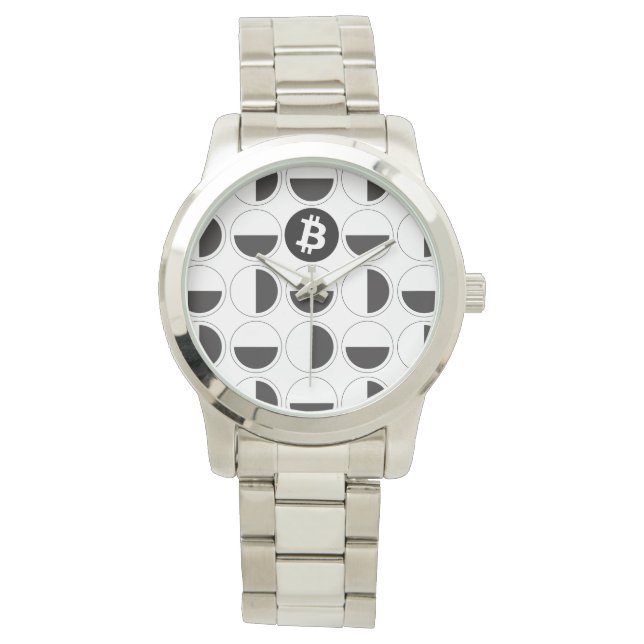 Bitcoin Designer Black & White Armbandsur (Framsida)