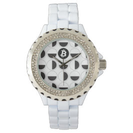 Bitcoin Designer Black & White Armbandsur