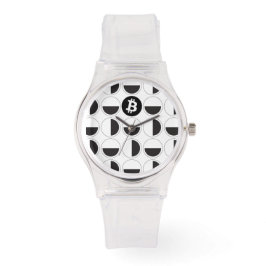 Bitcoin Designer Black & White Armbandsur