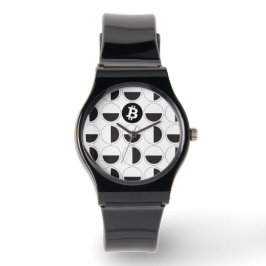 Bitcoin Designer Black & White Armbandsur