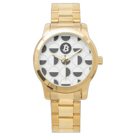 Bitcoin Designer Black & White Armbandsur