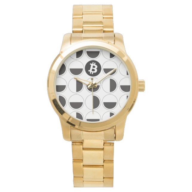 Bitcoin Designer Black & White Armbandsur (Framsida)