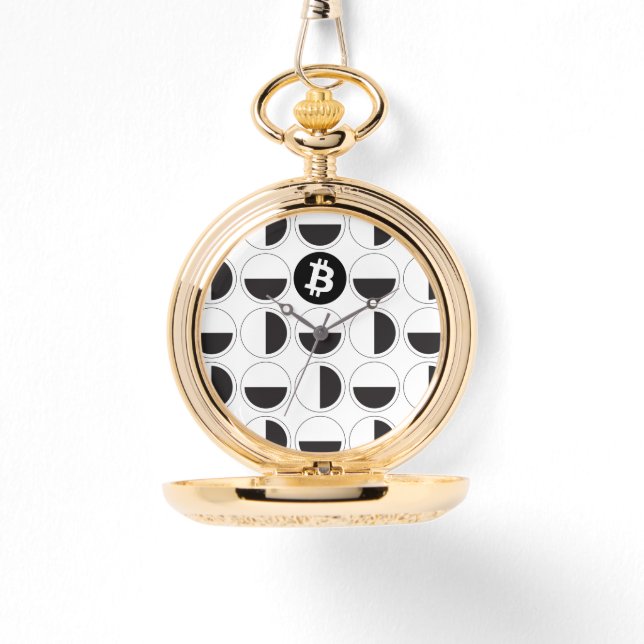 Bitcoin Designer Black & White Armbandsur (Framsida)