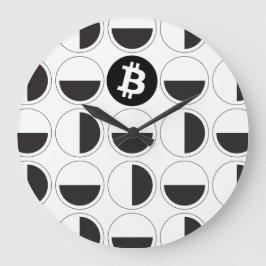 Bitcoin Designer Black & White Stor Klocka