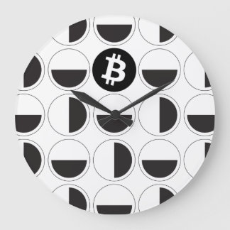 Bitcoin Designer Black & White Stor Klocka