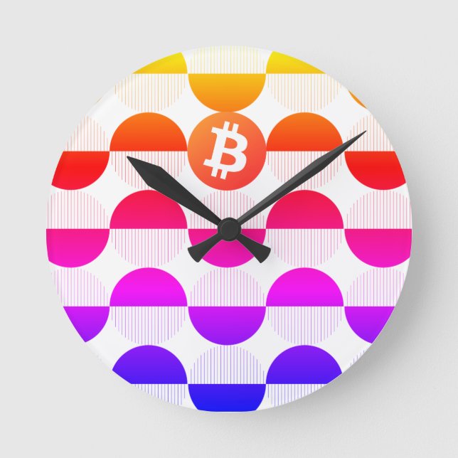 Bitcoin Designer Rund Klocka (Framsida)