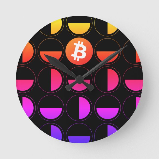 Bitcoin Designer Rund Klocka (Framsida)
