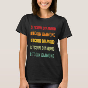 Bitcoin Diamond Crypto Rainbow Text Design T Shirt