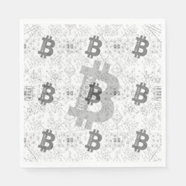 Bitcoin Digital Cryptocurrency Black and White Pappersservett