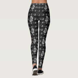 Bitcoin Digital Money Black Cryptocurrency Leggings