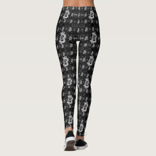 Bitcoin Digital Money Black Cryptocurrency Leggings