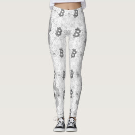 Bitcoin Digital Money White Cryptocurrency Leggings