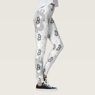 Bitcoin Digital Money White Cryptocurrency Leggings