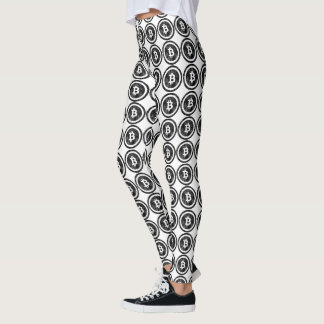 Bitcoin Distress Black Coin Logotyp Leggings