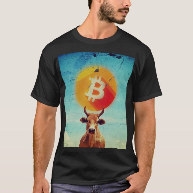Bitcoin Djärv Tjür T Shirt (Framsida)
