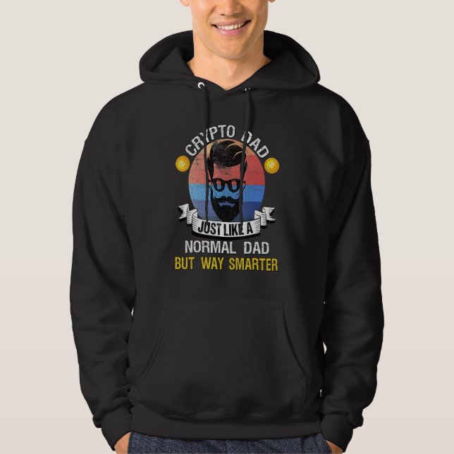 Bitcoin Dogecoin Crypto Pappa, precis som en vanli Hoodie (Framsida)