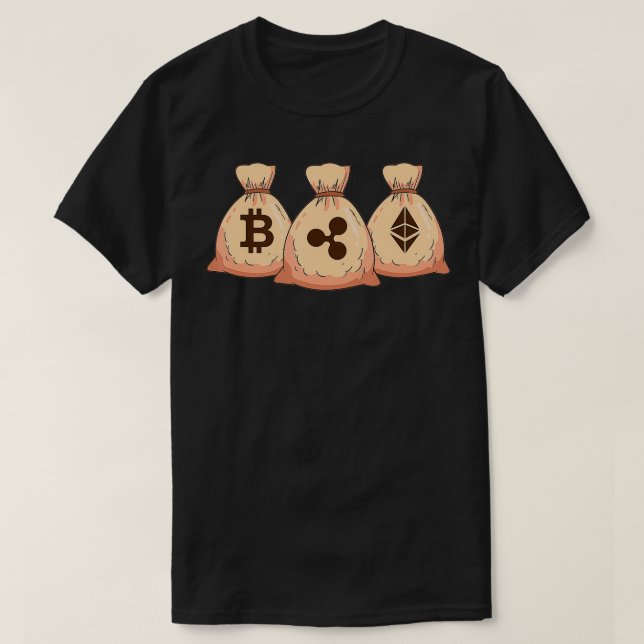 Bitcoin Eth Ripple BTC Crypto Currency Blockchain T Shirt (Design framsida)
