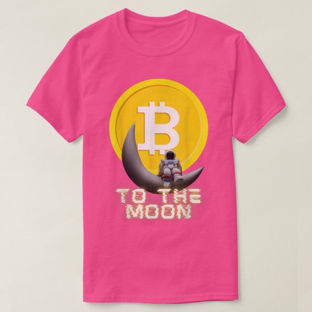 Bitcoin Exchange Astronaut till Måne Cryptocurre T Shirt (Design framsida)