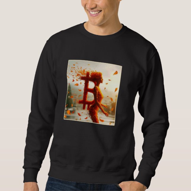 Bitcoin Feminine Woman Söt subtle Flower Lång Ärmad Tröja (Framsida)
