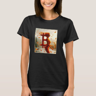 Bitcoin Feminine Woman Söt subtle Flower T Shirt