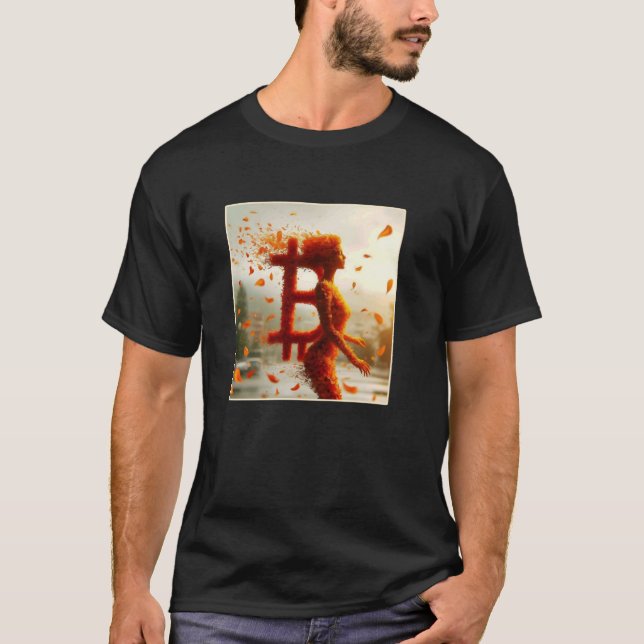 Bitcoin Feminine Woman Söt subtle Flower T Shirt (Framsida)