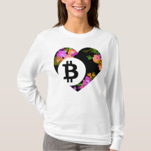 BITCOIN-/FLORALHjärta-Kvinna T-tröja