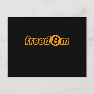 Bitcoin Freedom Crypto BTC Cryptocurrency Gift Vykort