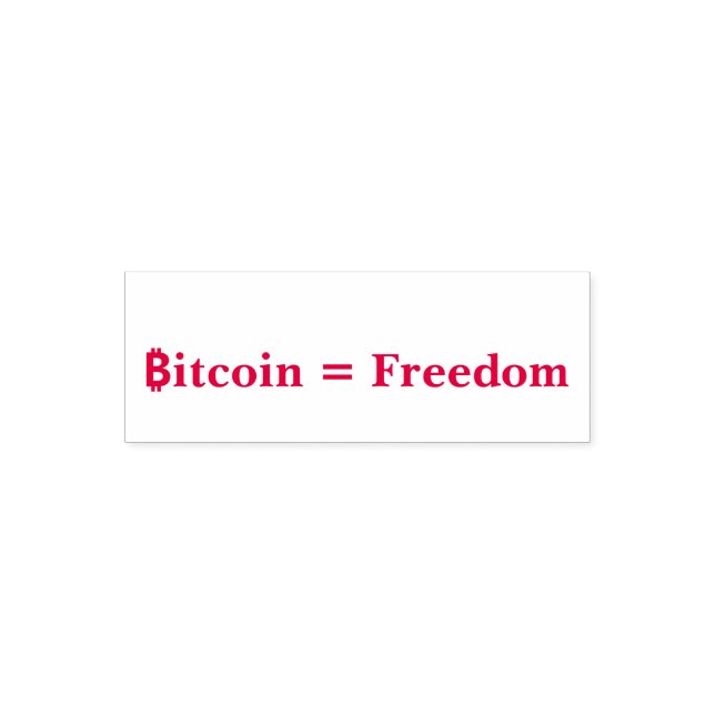 Bitcoin = Freedom Self Inking Rubber Frimärke Självfärgande Stämpel (Design)