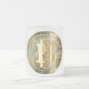 Bitcoin Frostad Glasmugg