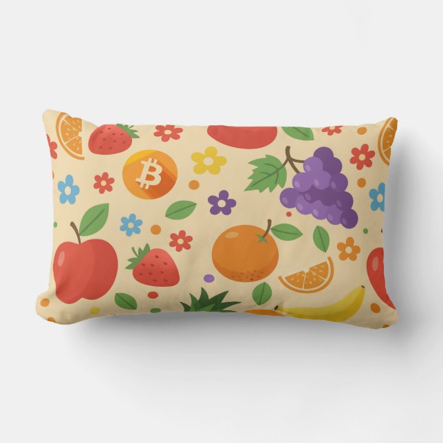 Bitcoin Fruits Lumbarkudde (Framsida)