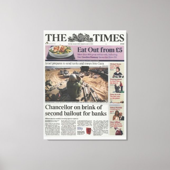 Bitcoin Genesis Block 2009 - Första meddelandet på Canvastryck (Framsida)