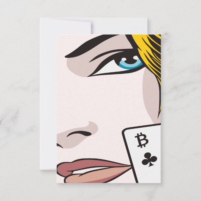 Bitcoin Girl Tack Kort (Framsida)
