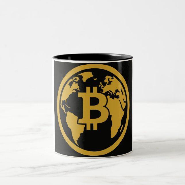 Bitcoin global asset mug Två-Tonad mugg (Center)