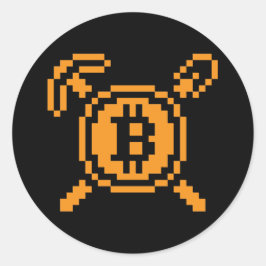 Bitcoin-gruvarbetare BTC 8-bitars | Klistermärke