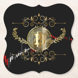 Bitcoin Guld Coin Crypto Black Red Underlägg Papper