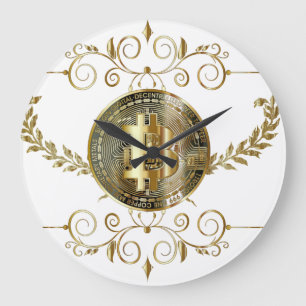 Bitcoin Guld Coin Money Stor Klocka