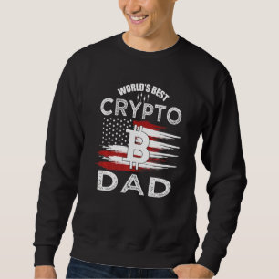 Bitcoin Guld för Bitcoiner Crypto Pappa Miner Lång Ärmad Tröja