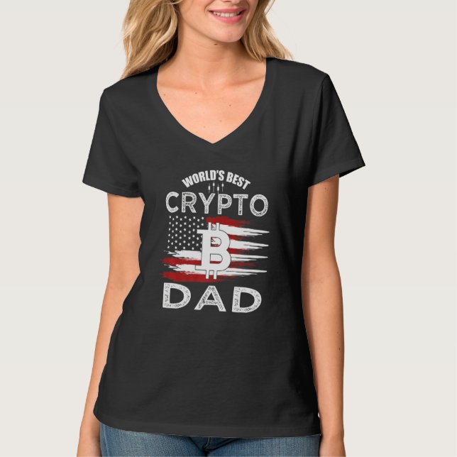 Bitcoin Guld för Bitcoiner Crypto Pappa Miner T Shirt (Framsida)