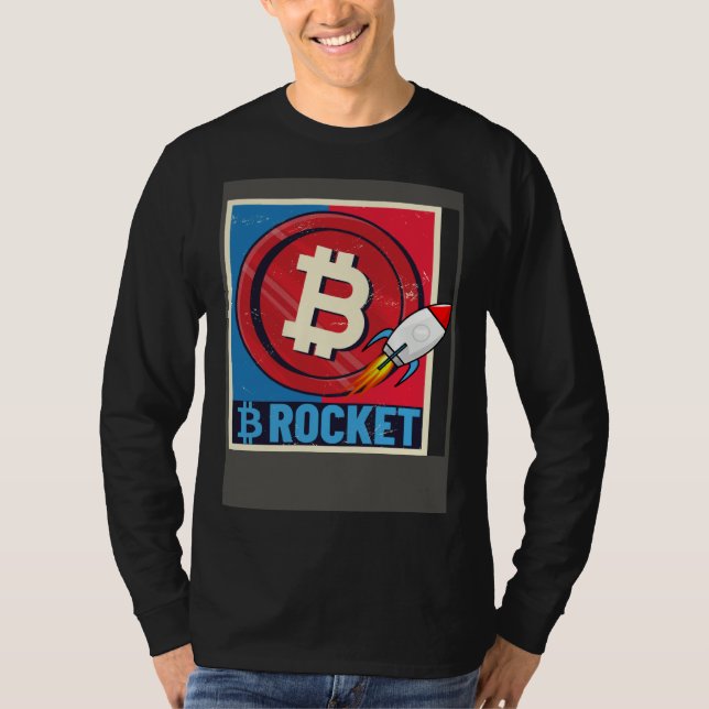 Bitcoin Hållare Bitcoin Raket Kurs Explosion T Shirt (Framsida)