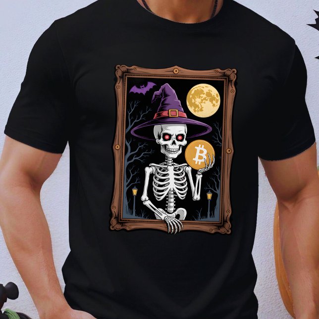 Bitcoin Halloween Skeleton Spooky Crypto T Shirt (Skapare uppladdad)